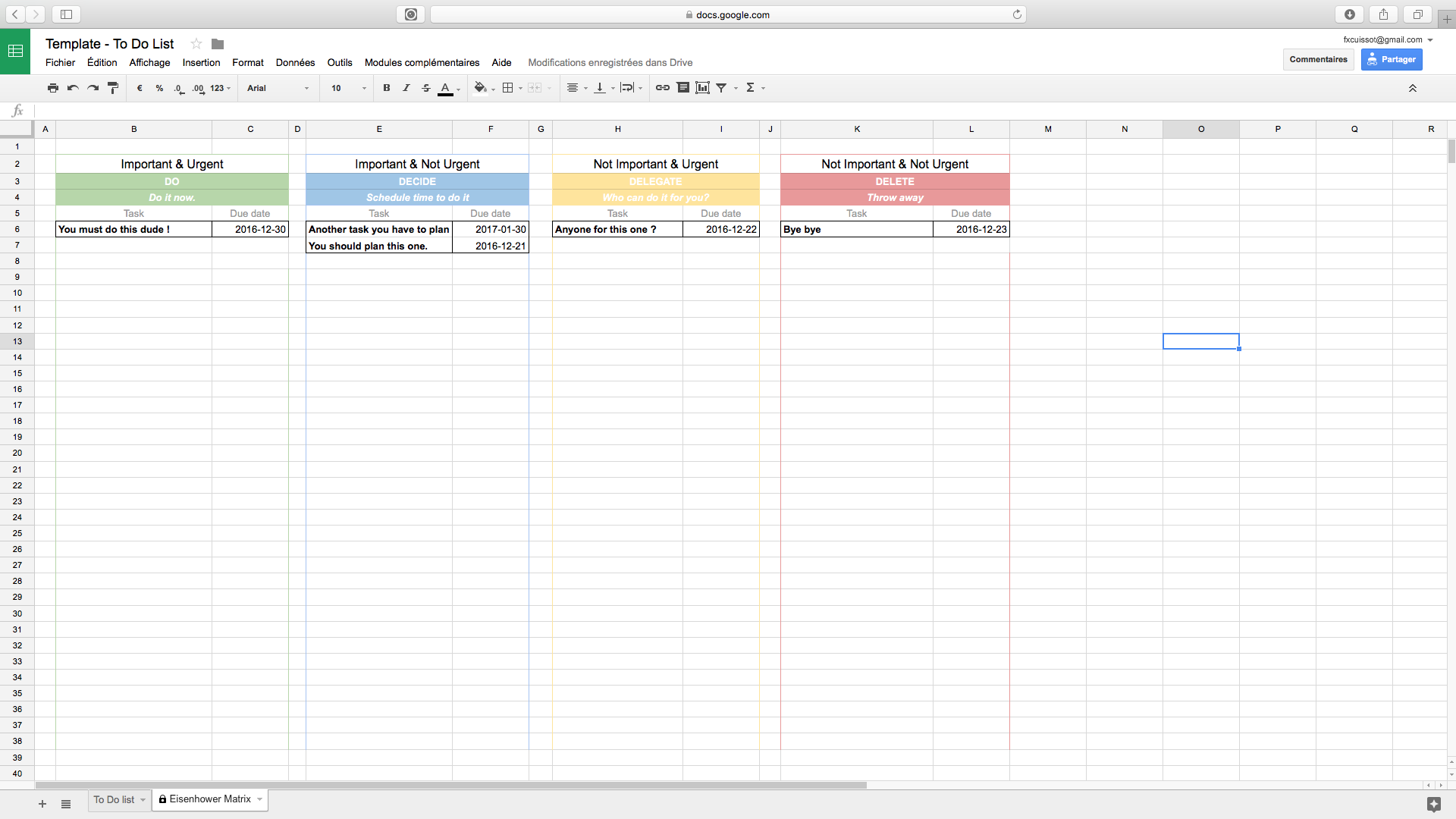 To Do List With Eisenhower Matrix Project Management